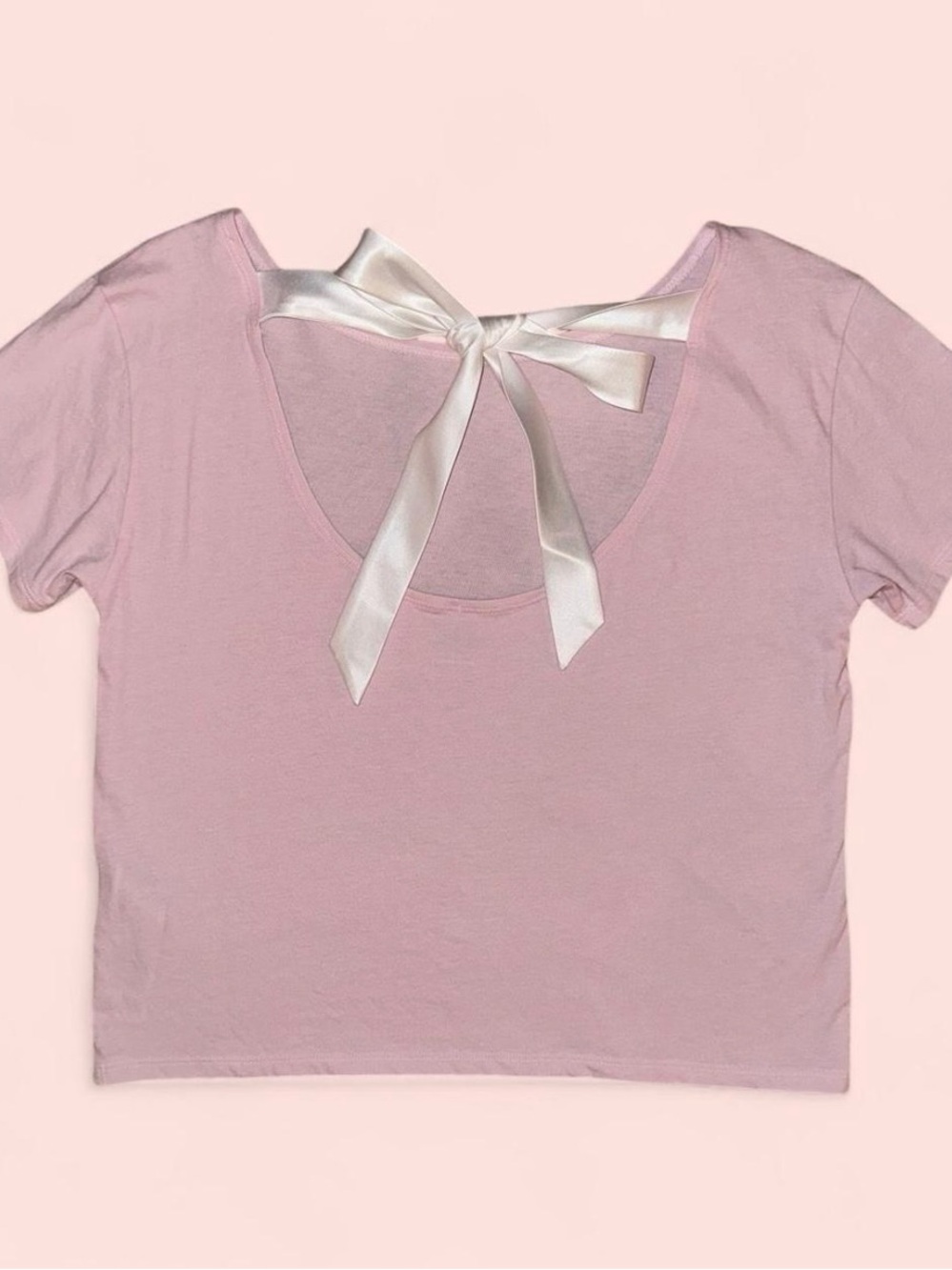 Hollister 100% Cotton Easy Ribbon Tie-Back Pink Floral Graphic Tee